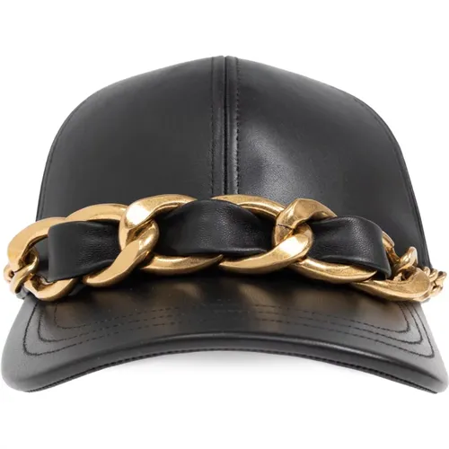 Caps, male, , Size: ONE SIZE Leather cap - Balmain - Modalova