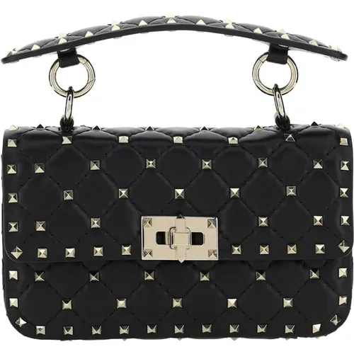 Shoulder Bags, female, , Size: ONE SIZE Small Rockstud Spike Nappa Leather Bag - Valentino Garavani - Modalova