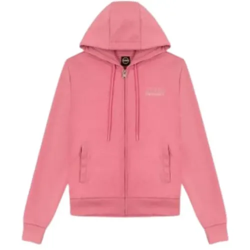 Rosa Kapuzen-Zip-Sweater , Damen, Größe: S - Colmar - Modalova