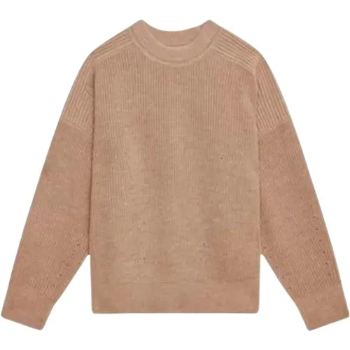 Taupe Gestrickter Rundhalsausschnitt Pullover Merinowolle , Herren, Größe: M - Isabel marant - Modalova