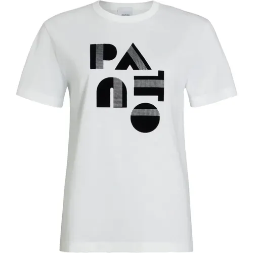 Jersey Logo Print T-Shirt , female, Sizes: S, M - Patou - Modalova