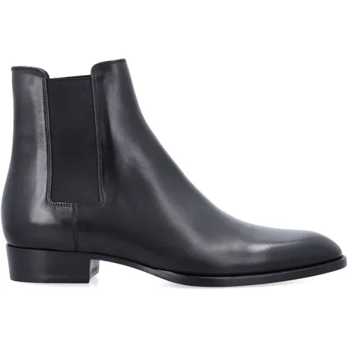 Schwarze Geschlossene Chelsea Boots Aw24 - Saint Laurent - Modalova