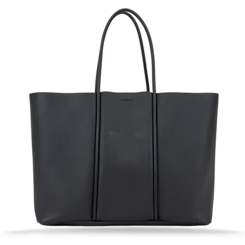 Tote Bags, female, , Size: ONE SIZE Red Leather Shoulder Bag Magnetic Button - Tom Ford - Modalova