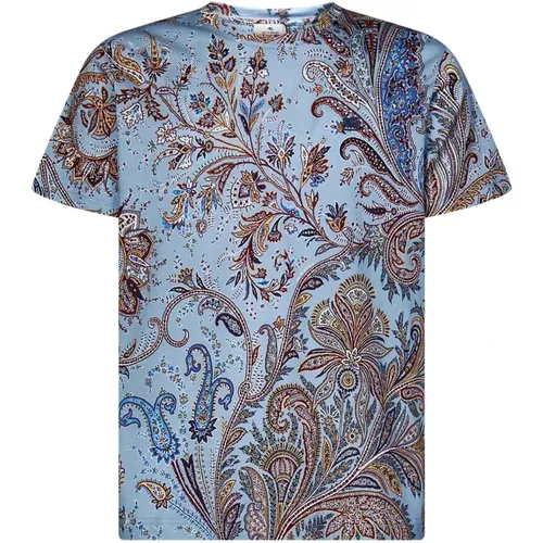 Men's Clothing T-Shirts & Polos Clear Blue Ss24 , male, Sizes: S - ETRO - Modalova