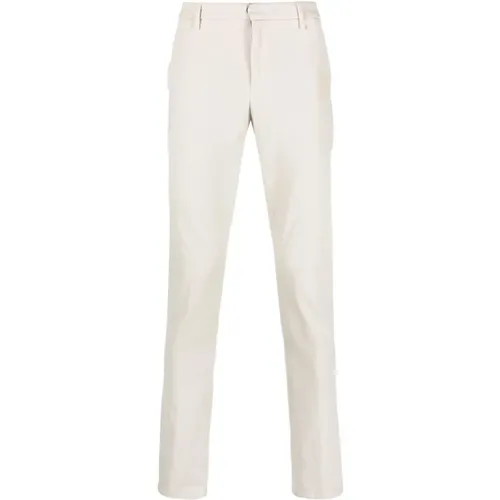 Grey Straight-Leg Chinos Trousers , male, Sizes: W36 - Dondup - Modalova