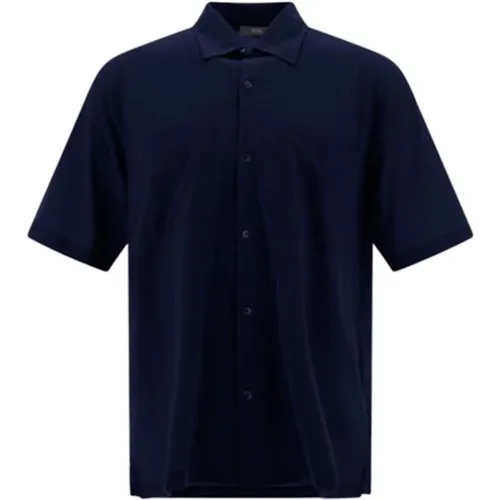Jersey Crepe Hemd in Blau Herno - Herno - Modalova