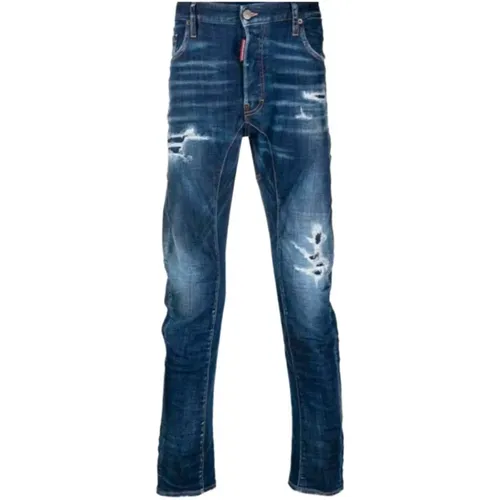 Zerrissene Blaue Biker Jeans - Dsquared2 - Modalova