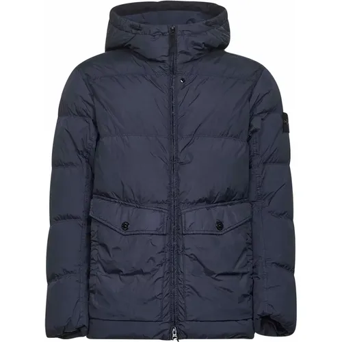 Winter Jackets, male, , Size: L Padded Hooded Down Coat - Stone Island - Modalova