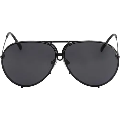 Sunglasses, unisex, , Size: 66 MM Dark Ruthenium/Grey Silver Mirror Sunglasses - Porsche Design - Modalova