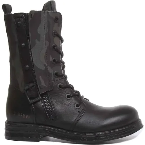 Stylish Leather Lace-Up Boots , female, Sizes: 7 UK, 5 UK, 3 UK - Replay - Modalova
