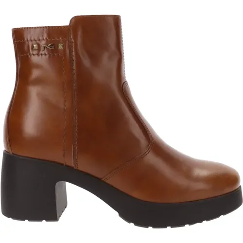 Elegante Leder Stiefeletten , Damen, Größe: 37 EU - Nerogiardini - Modalova