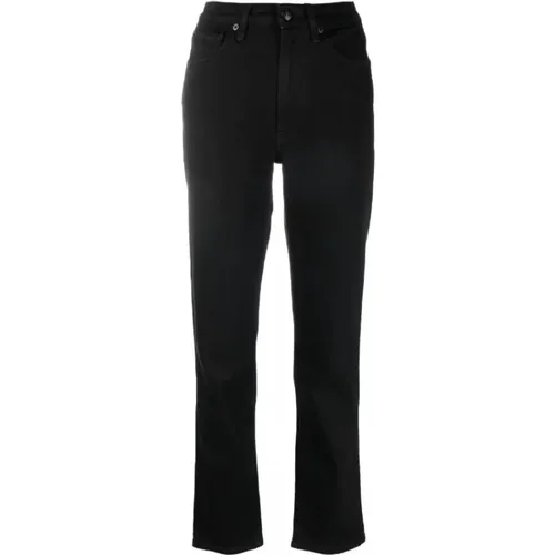 Schwarze High-Waist Tapered Jeans , Damen, Größe: W26 - 3X1 - Modalova