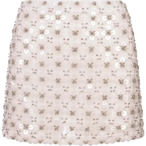 Sequin Mini Skirt with Rhinestones , female, Sizes: M - P.a.r.o.s.h. - Modalova