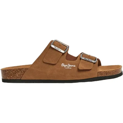 Sliders, male, , Size: 10 US Bio Double Kepler Sandals - Pepe Jeans - Modalova