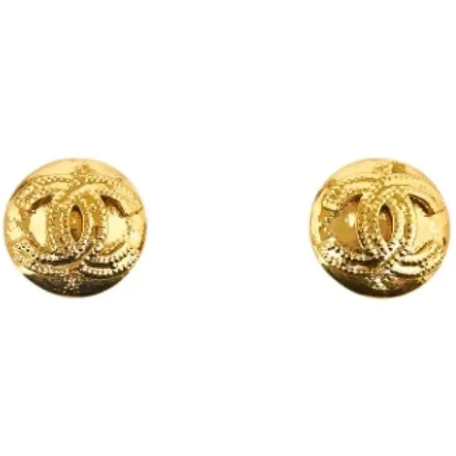 Pre-owned Jewellery, female, , Size: ONE SIZE Pre-owned Gold earrings - Chanel Vintage - Modalova