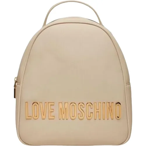 Backpacks, female, , Size: ONE SIZE Stylish PU Backpack in Gray - Love Moschino - Modalova