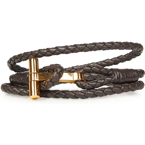 Leather Bracelet Elegant Style , male, Sizes: L - Tom Ford - Modalova