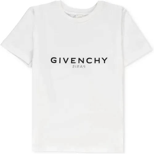 Junior Weißes Baumwoll-T-Shirt mit Logo-Print - Givenchy - Modalova
