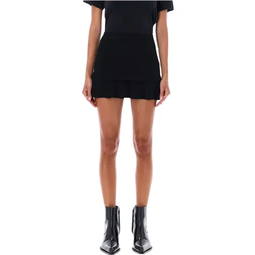 Pleated Mini Skirt with Logo Band , female, Sizes: S, M - Off White - Modalova