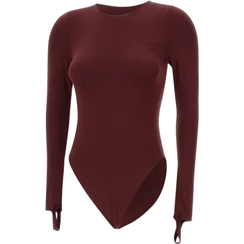 Body, female, , Size: L/XL Burgundy Jersey Bodysuit with Cut-Out Detail - Andrea Adamo - Modalova