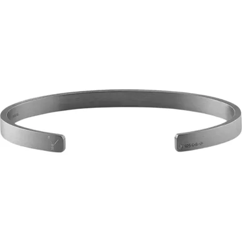 Brushed Black Silver Cuff , unisex, Sizes: S - Le Gramme - Modalova