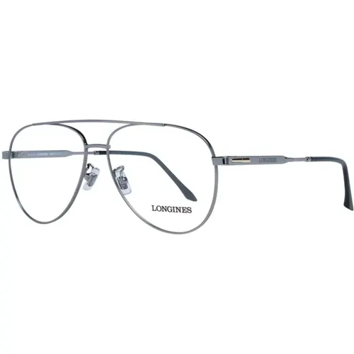 Glasses, male, , Size: ONE SIZE Gunmetal Aviator Eyeglasses - Longines - Modalova