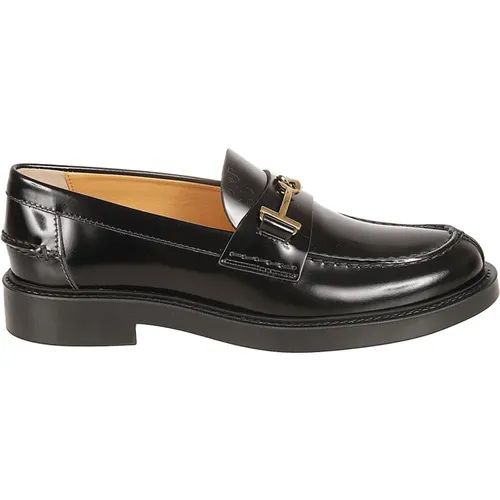 Schwarze flache Mokassin T Ring Schuhe - TOD'S - Modalova