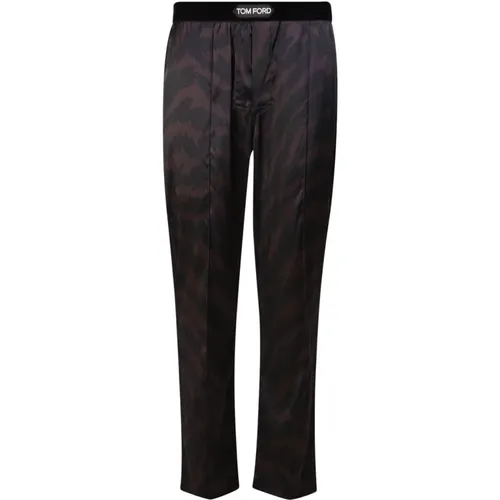 Pyjamas, male, , Size: L Silk Pyjama Pants - Conenient and Practical Design - Tom Ford - Modalova