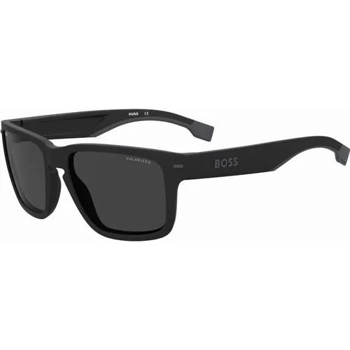 Sunglasses, male, , Size: 57 MM Matte Grey Sunglasses - Hugo Boss - Modalova