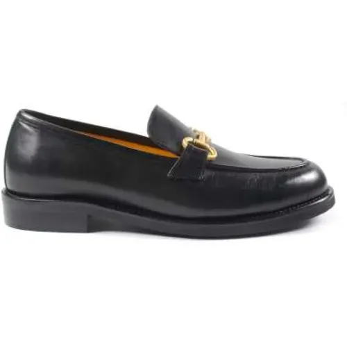 Leather Loafers with Gold Buckle , female, Sizes: 8 UK, 7 UK, 3 UK - Mara Bini - Modalova