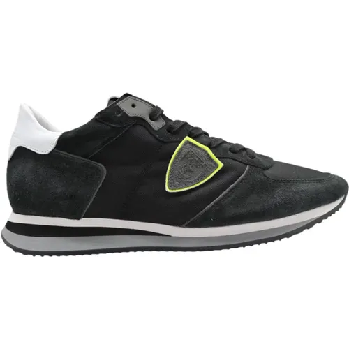 Niedrige Top Cordura Schwarze Sneakers - Philippe Model - Modalova