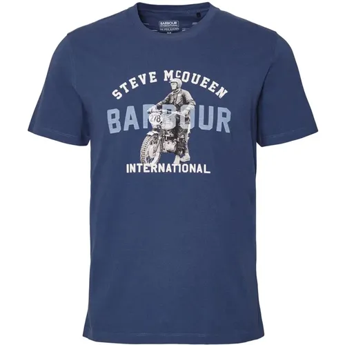 Speedway T-Shirt Washed Cobalt , male, Sizes: L, M, XL - Barbour - Modalova