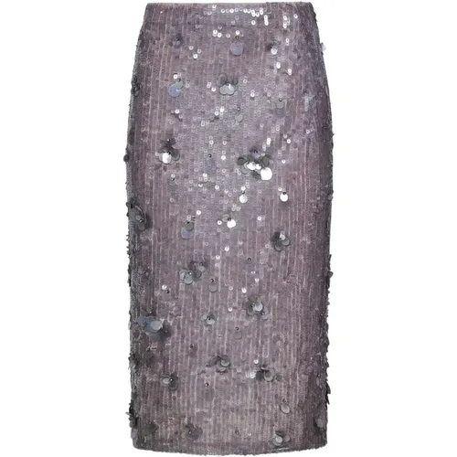 Grey Tulle Pencil Skirt Sequins Embroidery , female, Sizes: XS, S - P.a.r.o.s.h. - Modalova