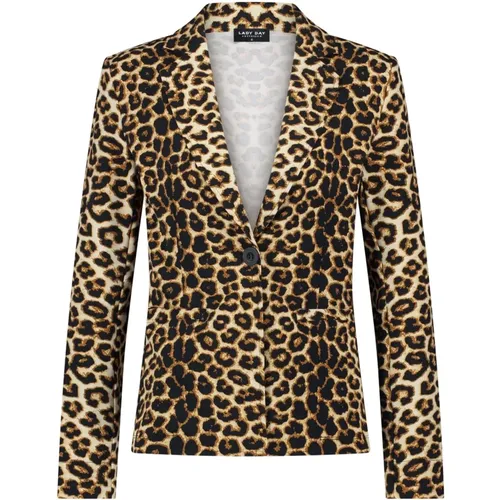 Leopardenmuster Blazer , Damen, Größe: 2XL - Lady Day - Modalova