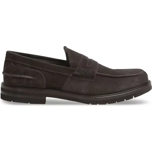 Grey Moccasins for Men Aw24 , male, Sizes: 9 UK, 10 UK, 8 1/2 UK, 11 UK, 7 UK, 9 1/2 UK - Corneliani - Modalova