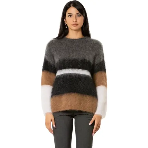 Gestreifter Superkid Mohair Pullover , Damen, Größe: S - Vanisé - Modalova