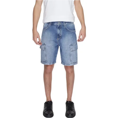 Denim Shorts, male, , Size: W33 Cotton Shorts with Worn Out Effect - Antony Morato - Modalova