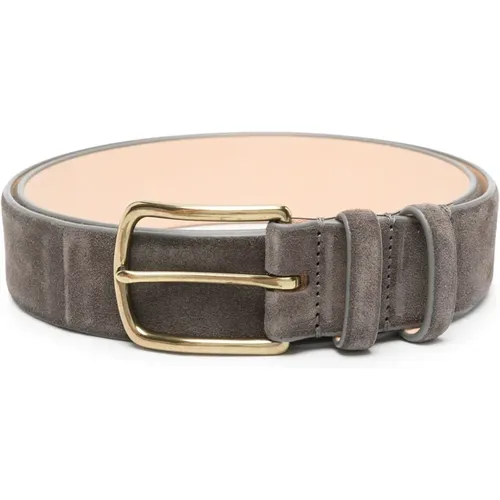 Suede Belt with OC Strip Design , male, Sizes: 105 CM, 100 CM - Officine Creative - Modalova