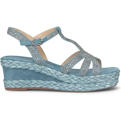 Woven Wedge Sandal with Embellishments , female, Sizes: 6 UK, 5 UK - Alma en Pena - Modalova