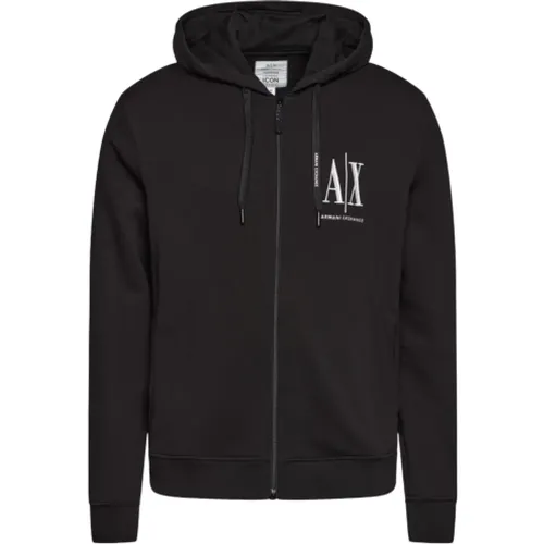 Zip-throughs, male, , Size: XS Stylish Sweatshirt with Unique Design - Armani Exchange - Modalova