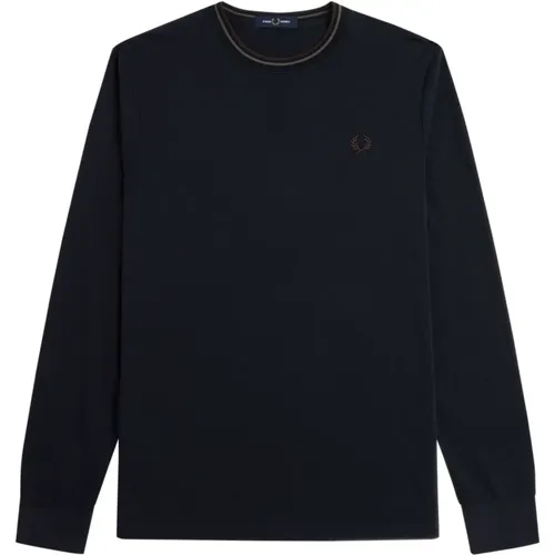 Long Sleeve Twin Tipped T-shirt , male, Sizes: XL, L, M, S - Fred Perry - Modalova