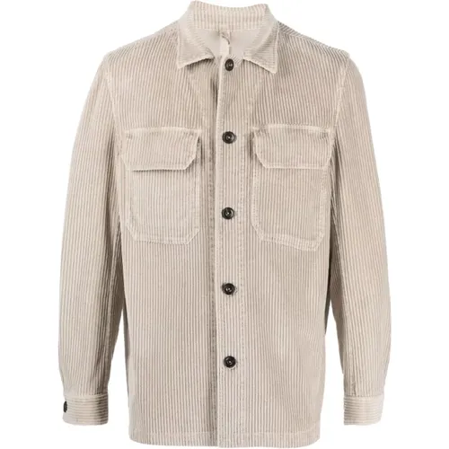 Cotton Corduroy Jacket , male, Sizes: L - Luigi Bianchi Mantova - Modalova