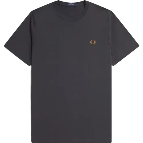 Anker Grau Crew Neck T-Shirt , Herren, Größe: 2XL - Fred Perry - Modalova