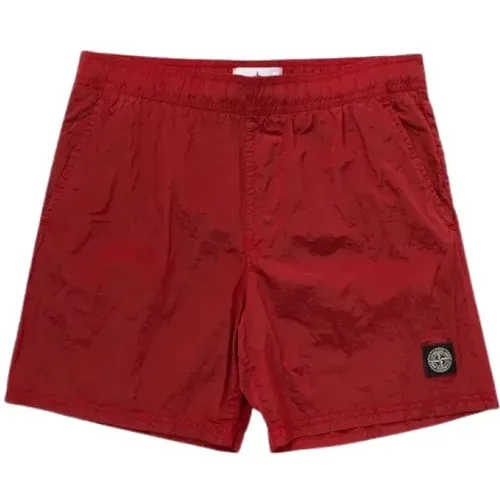 Rote Compass Logo Badeshorts - Stone Island - Modalova