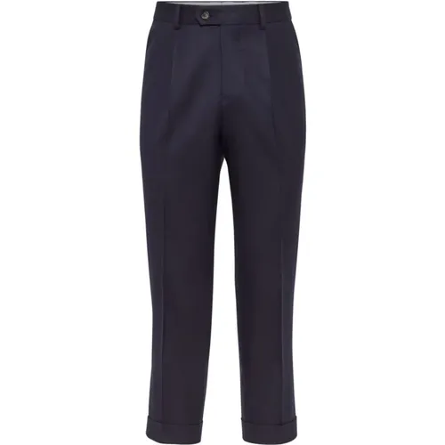 Navyblaue Baumwollhose - BRUNELLO CUCINELLI - Modalova