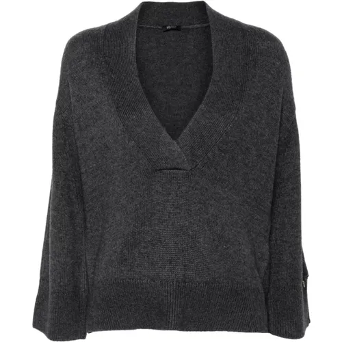 Grey Wool Blend Sweater , female, Sizes: L - Liu Jo - Modalova