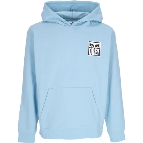 Hoodies, male, , Size: XL Iconic Lightweight Hooded Sweatshirt Sky - Obey - Modalova