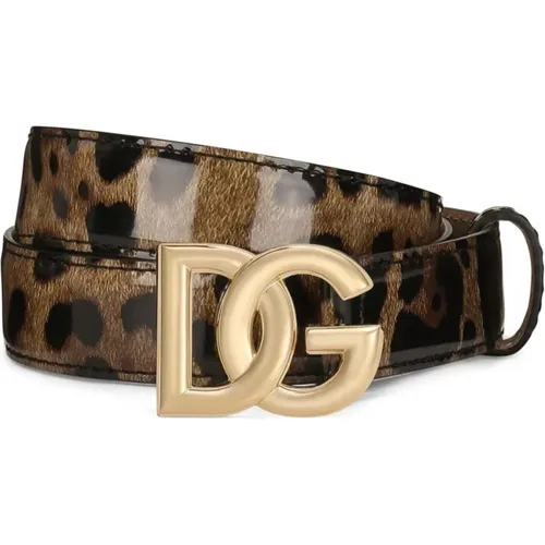 Luxury Calf Leather Belt , female, Sizes: 85 CM, 90 CM - Dolce & Gabbana - Modalova