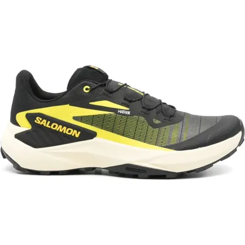 Black Sneakers Textured Finish Almond Toe , male, Sizes: 10 1/2 UK, 11 1/2 UK, 11 UK - Salomon - Modalova