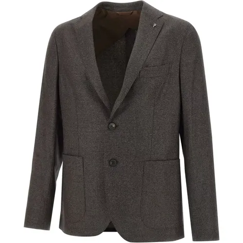 Blazers, male, , Size: L Wool Blazer Jacket Slim Fit - PESERICO - Modalova